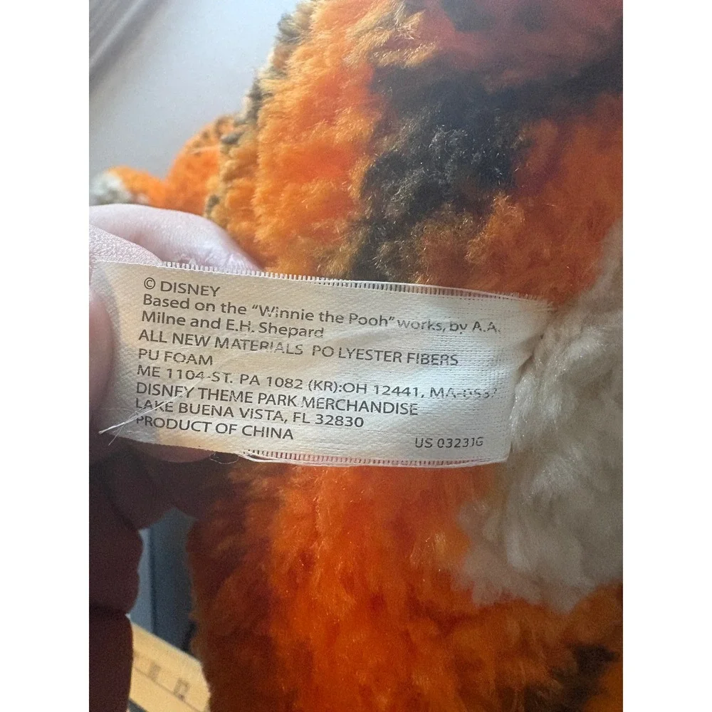 Disney Parks Winnie the Pooh Tigger Plush Stuffed Animal 15 inch Orange Black